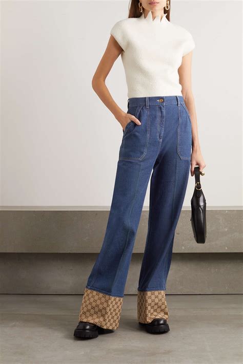 women wearing gucci pants|gucci wide leg pants.